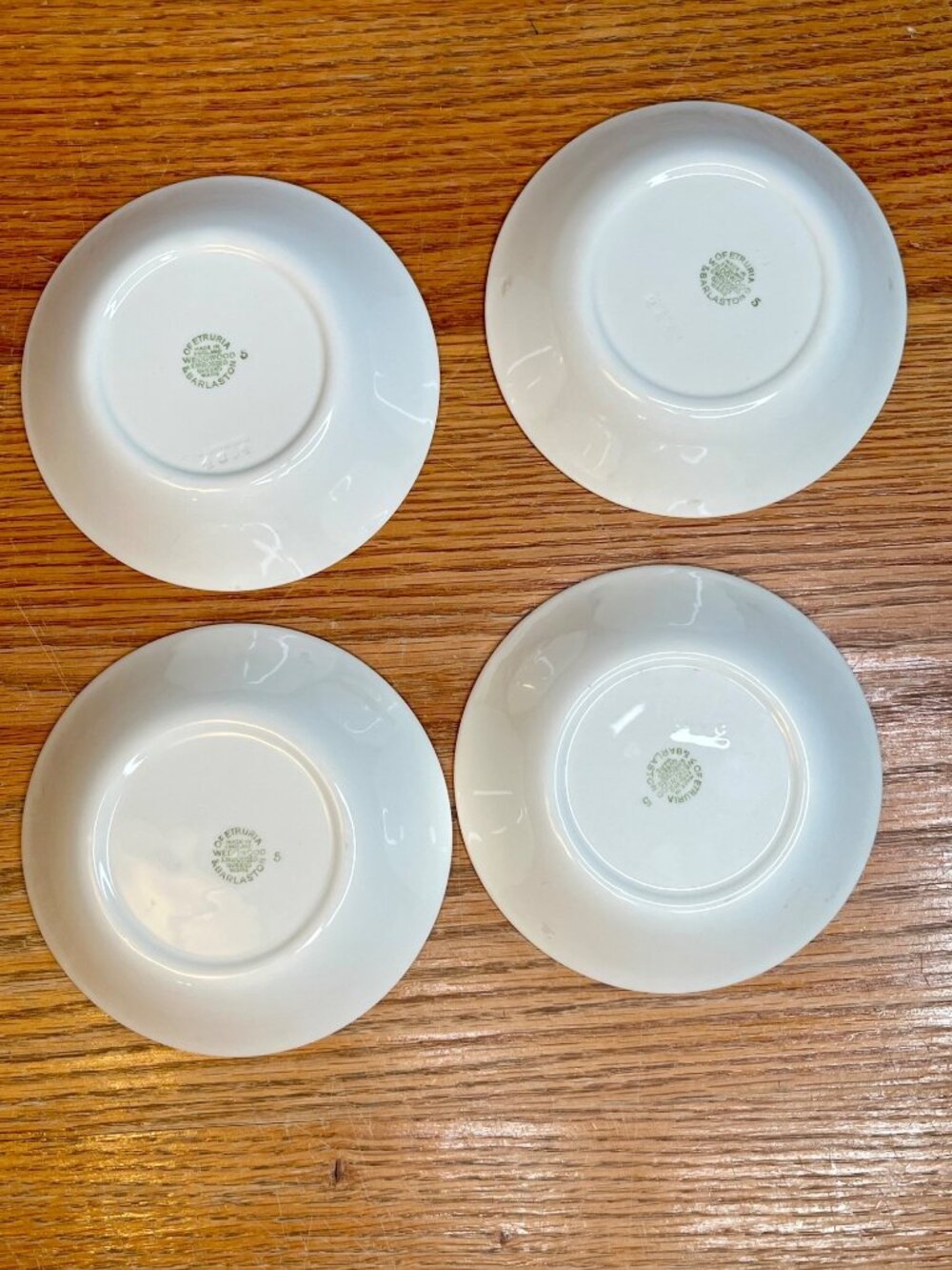 Set of 4 Wedgwood  Fruit Dessert Bowls 5" Lavender On Cream Plain Edge Embossed - Picture 6 of 16